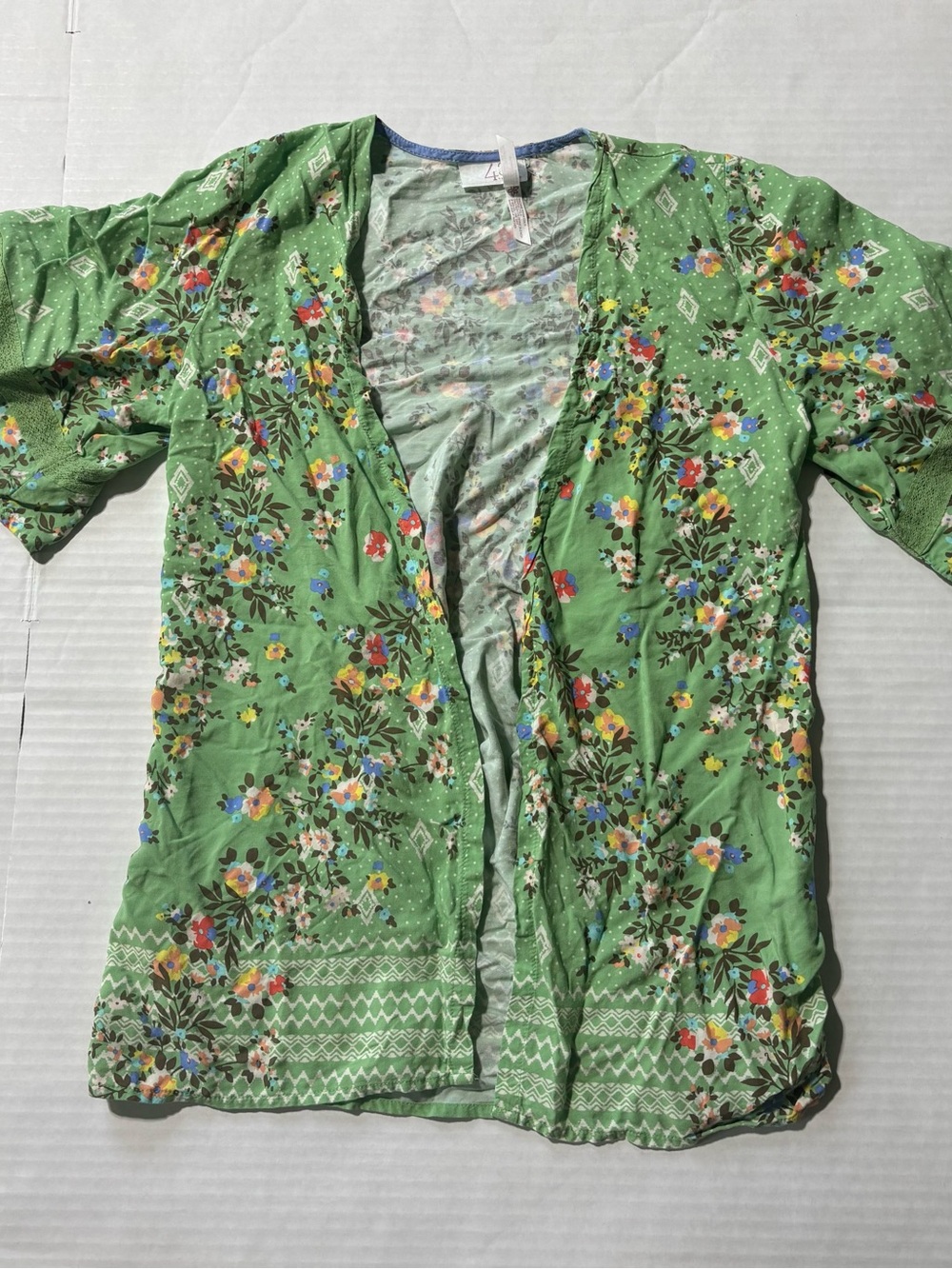 Matilda Jane size 8 Green Floral Open-Front Kimono